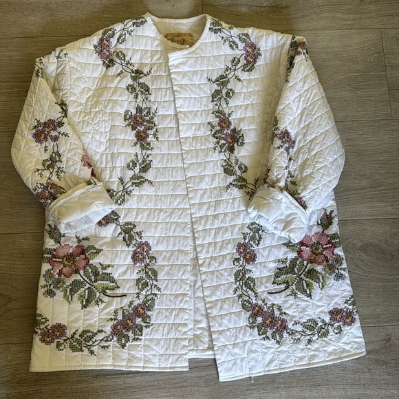 Handmade Cross-Stitch Quilted Coat - Picture 1 of 7